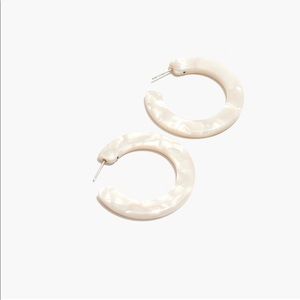 Madewell white ivory acetate hoop earrings